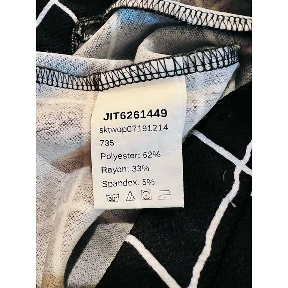 Shein Girls Split hem Midi Pencil Skirt in Black & White Grid Pattern - Size 8Y - Picture 4 of 6